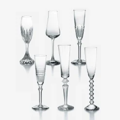Wine, Champagne & Water Glasses|Champagne Flutes & Coupes|Baccarat Bubble Box Flutes Set
