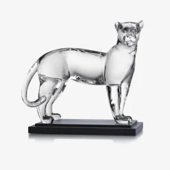 Animal & Prestige Sculptures|Baccarat Large Panther Sculpture Clear