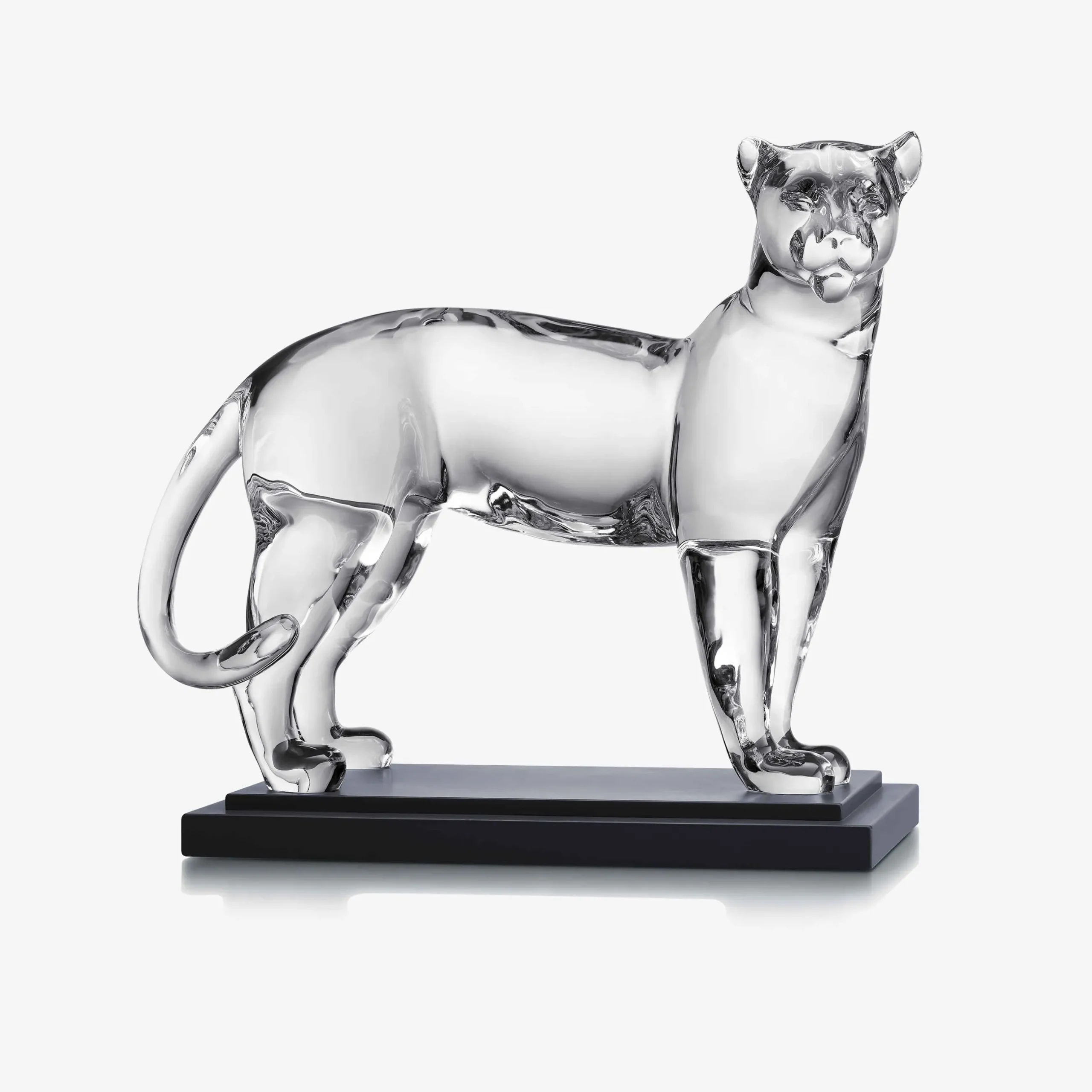 Animal & Prestige Sculptures|Baccarat Large Panther Sculpture Clear