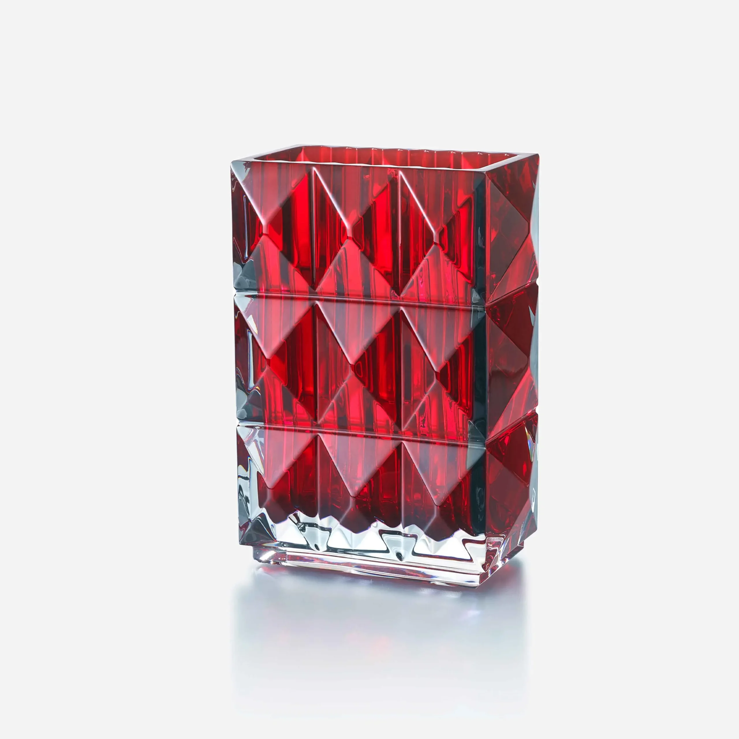 Vases|Baccarat Louxor Rectangular Vase Red