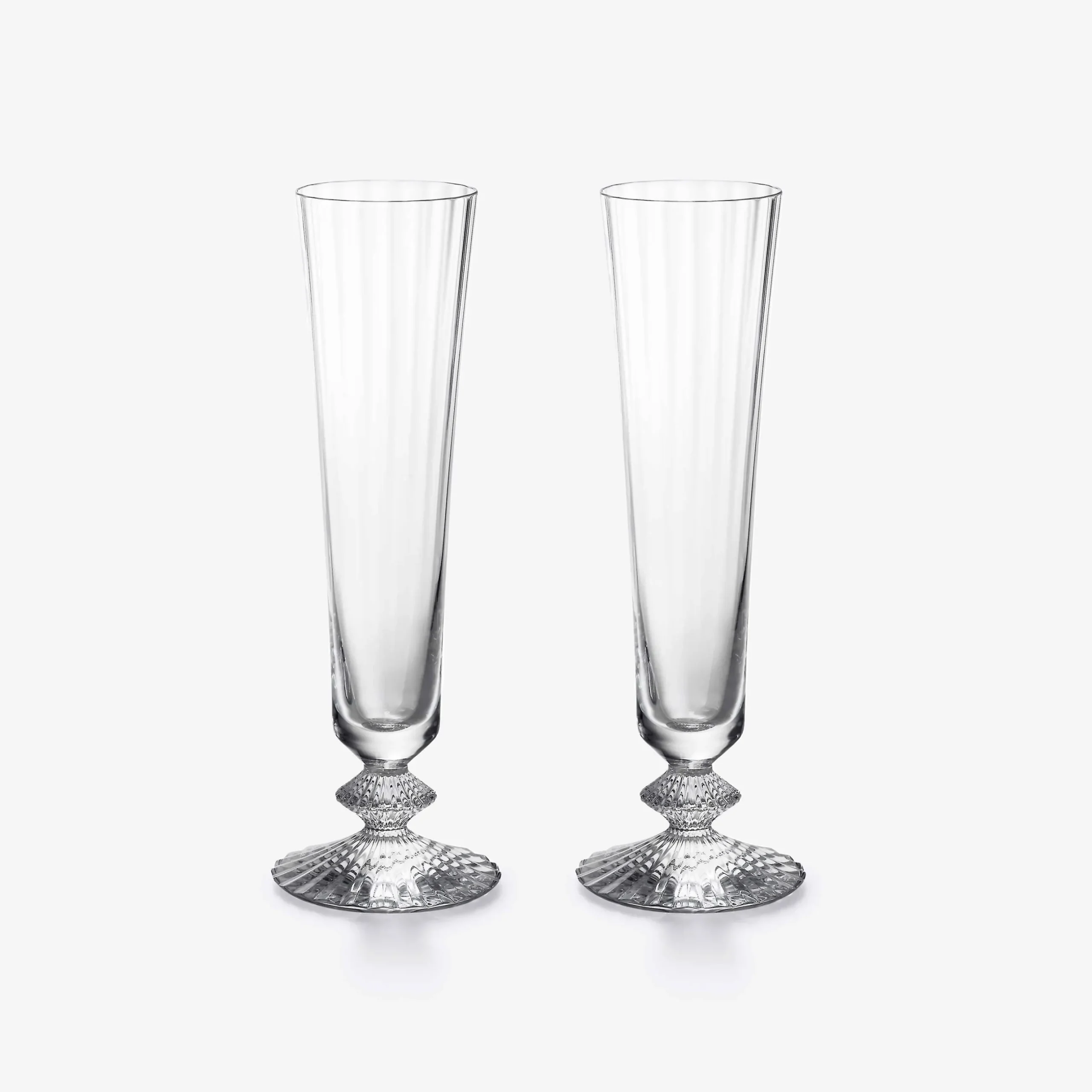 Wine, Champagne & Water Glasses|Champagne Flutes & Coupes|Baccarat Mille Nuits Flutes
