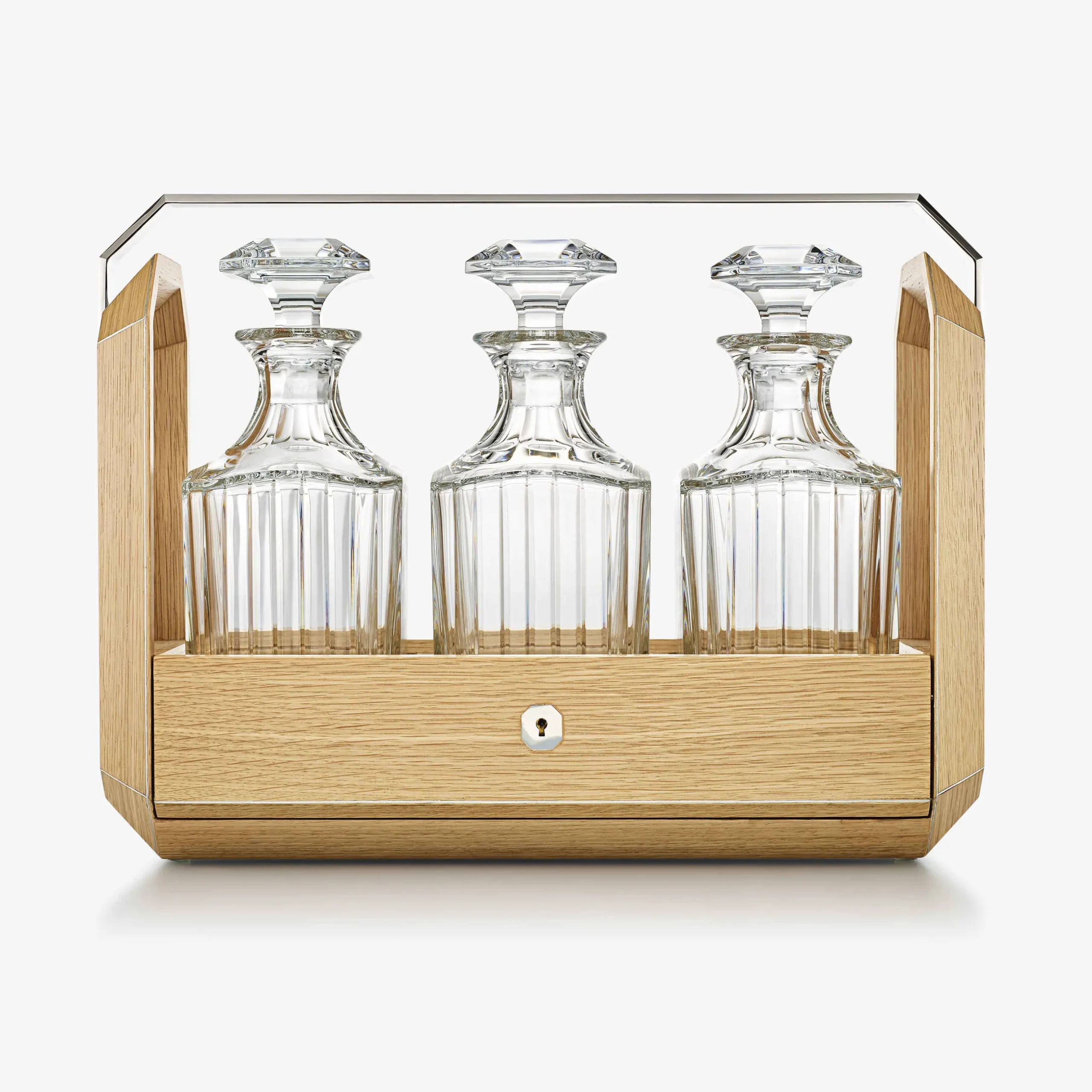 Bar Accessories|Baccarat Octogone Tantalus Natural Oak