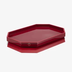 Desk Accessories|Trays & Coasters|Baccarat Octogone Tray L Red