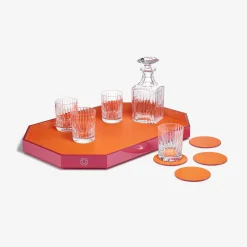 Trays & Coasters|Baccarat Octogone Tray L & Coaster X4 & Harmonie Tumblers & Whiskey Decanter | United States