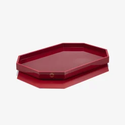 Table Accessories|Trays & Coasters|Baccarat Octogone Tray M Red