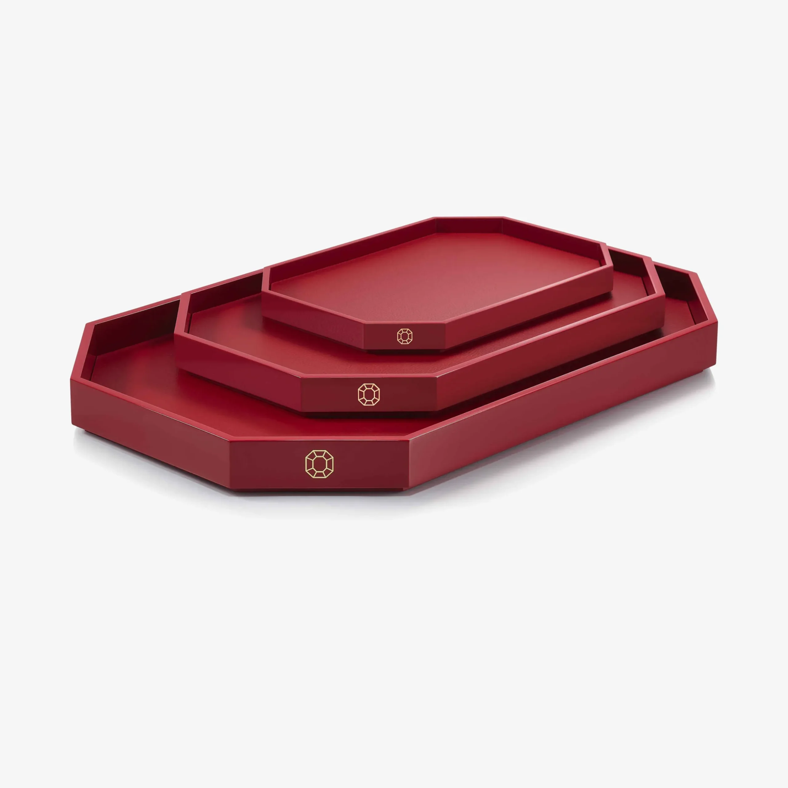Table Accessories|Trays & Coasters|Baccarat Octogone Tray M Red