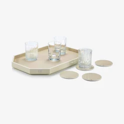 Trays & Coasters|Baccarat Octogone Tray M & Coaster X4 & 4 Elements Tumblers Set | United States Red