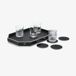Trays & Coasters|Baccarat Octogone Tray M & Coaster X4 & 4 Elements Tumblers Set | United States Red