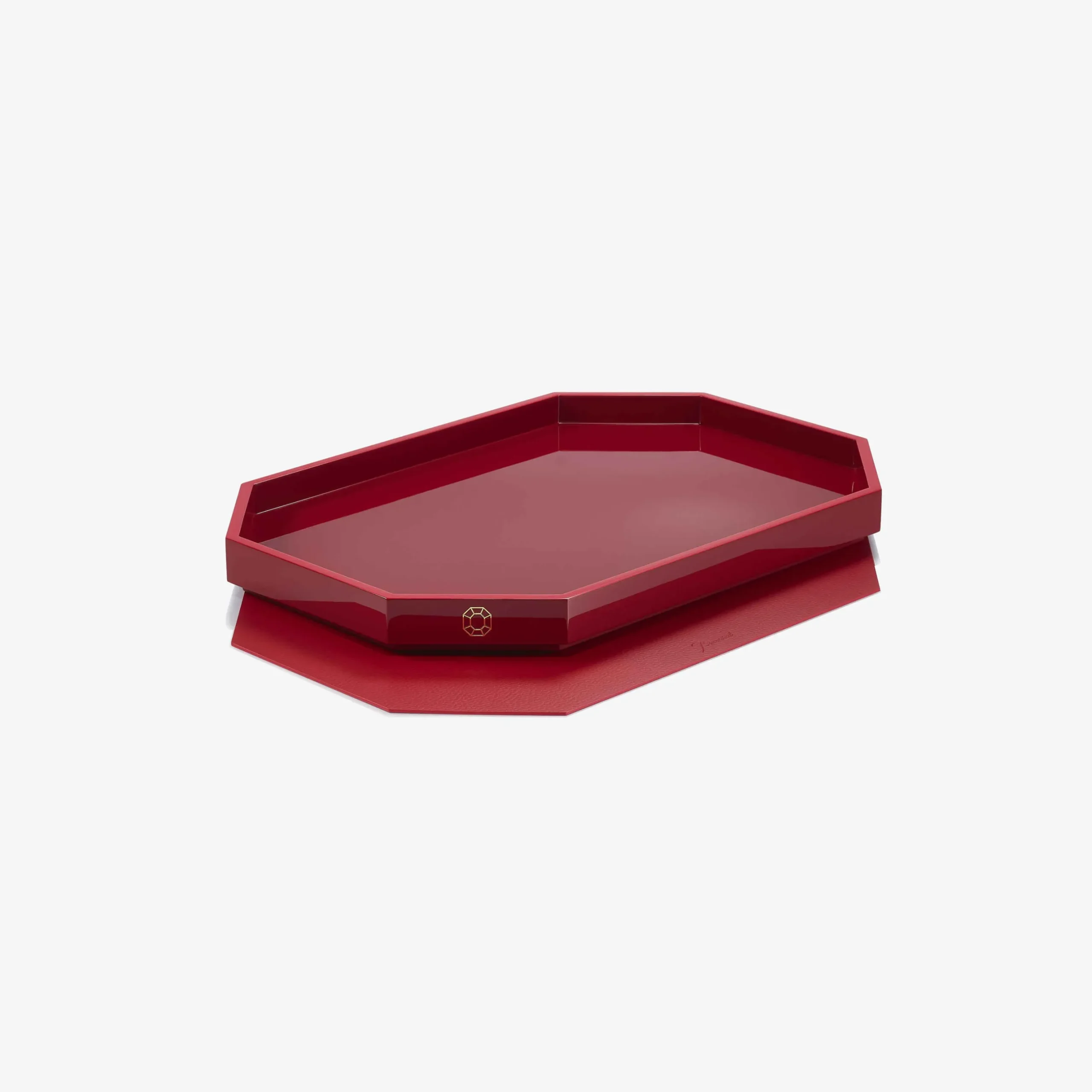 Desk Accessories|Trays & Coasters|Baccarat Octogone Tray S Red