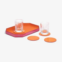 Trays & Coasters|Baccarat Octogone Tray S & Coaster X4 & Harmonie Tumblers | United States Red