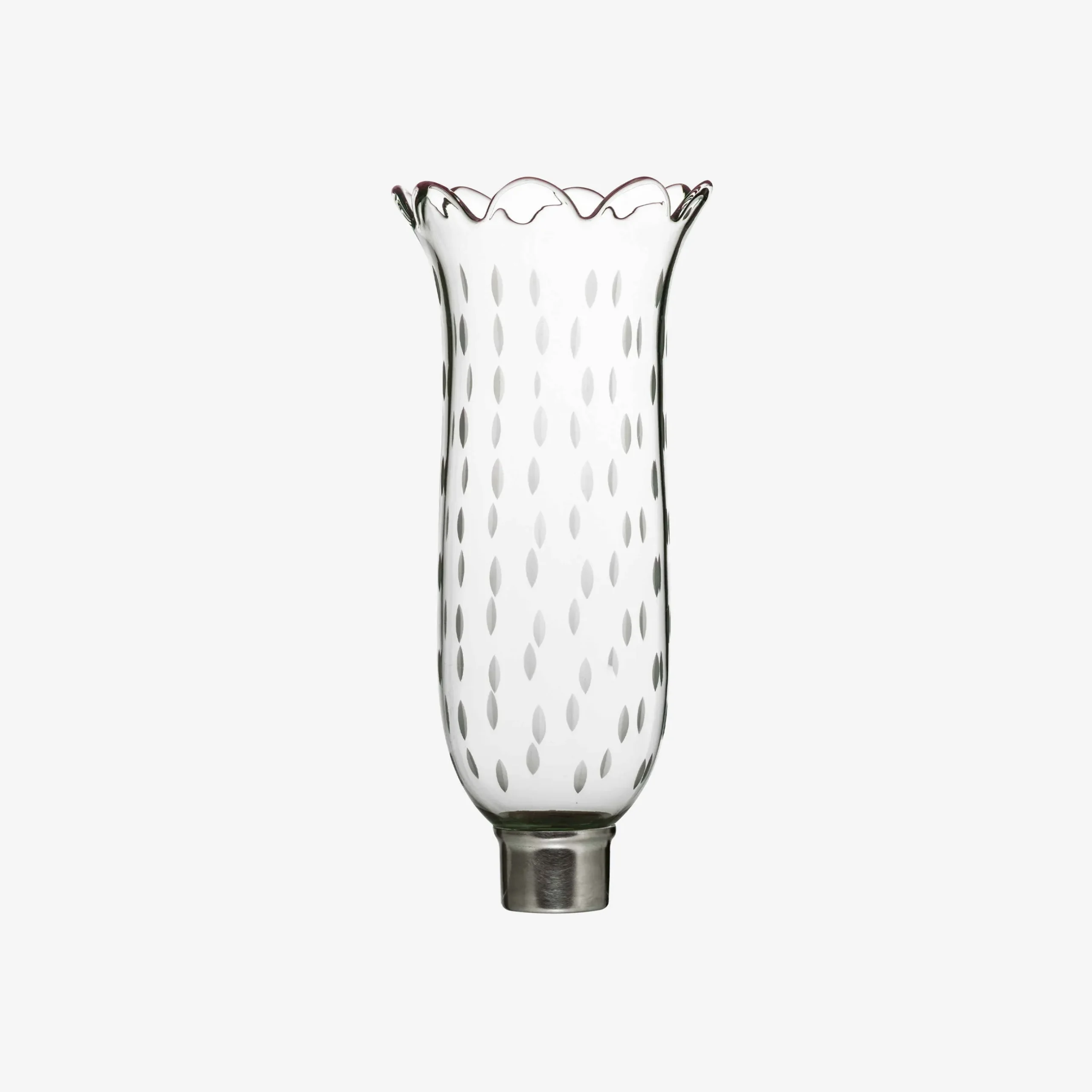 Lighting Accessories|Baccarat Tulip Hurricane Shade Scalloped Top Rice Grain
