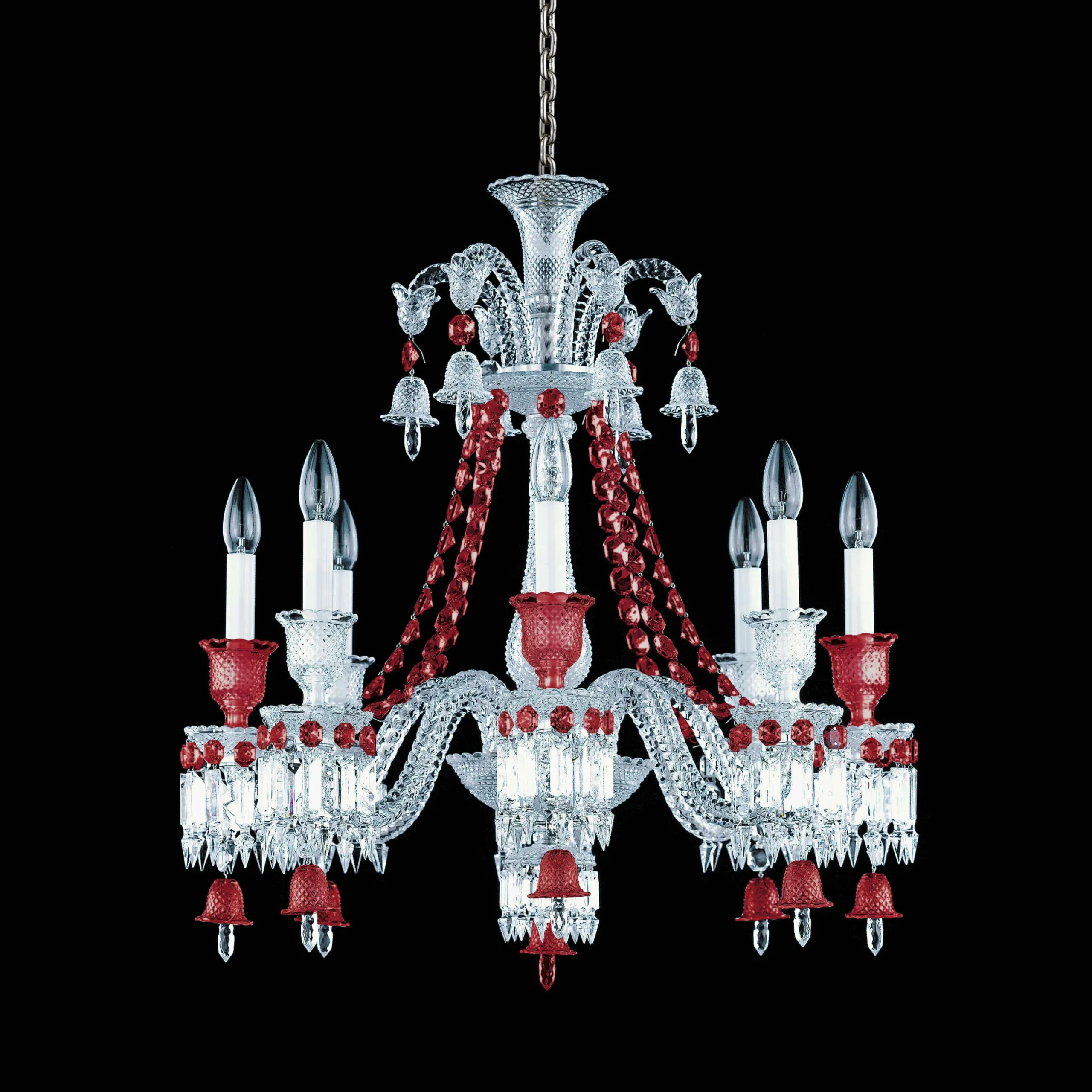 Chandeliers|Baccarat Zénith Chandelier Red (8L)
