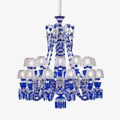 Chandeliers|Baccarat Zénith Faunacrystopolis Chandelier Blue (24L)