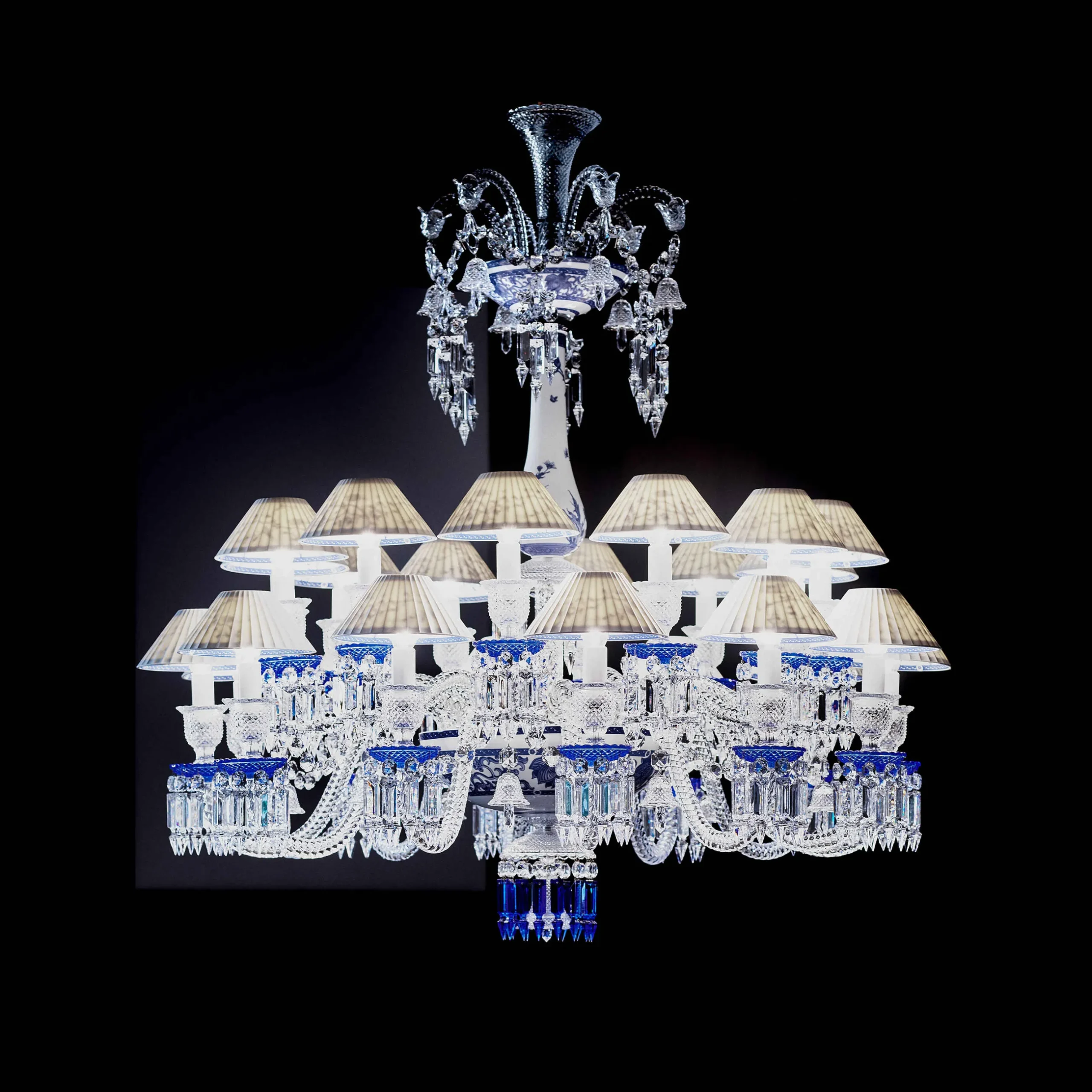 Chandeliers|Baccarat Zénith Printemps Bleu Chandelier (24L)
